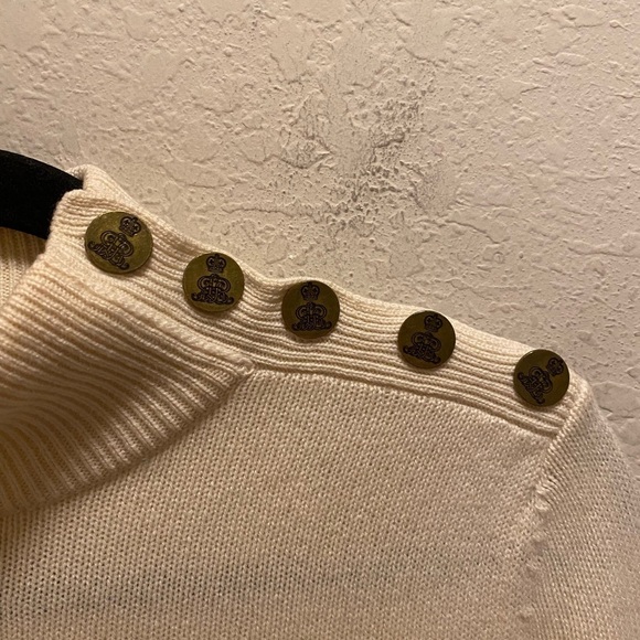 Ralph Lauren Purple Label Wool Mock Neck Long Sleeve Button Sweater Size S - Picture 3 of 10